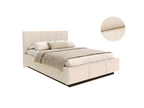 Decohaute corduroy storage bed 160x200 cm with lift-up slatted base, Light Beige VAWO52684