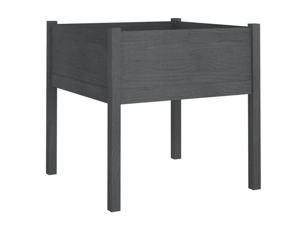 2-piece planter set, grey, 70x70x70 cm, solid pine wood, CSJT06697