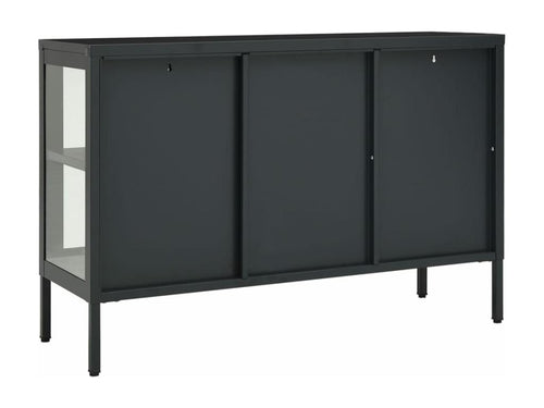 Anthracite sideboard 105x35x70 cm Steel and glass LMFB78499