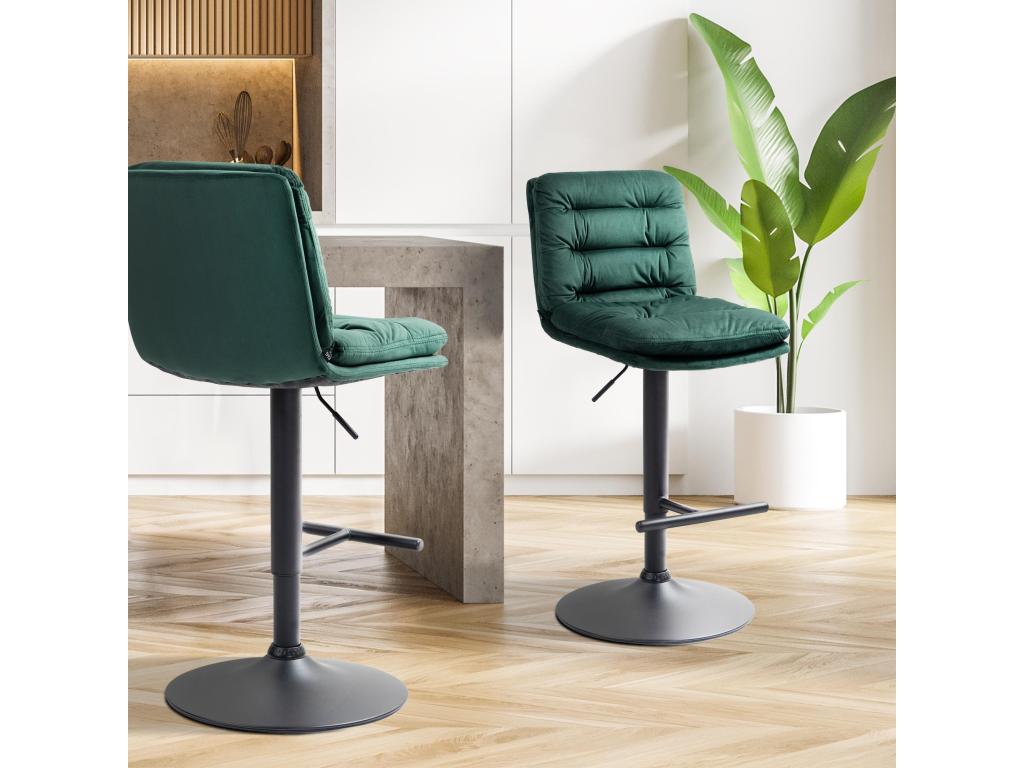Bar stool - Velvet / Metal - Green - Decohaute YWDI84751