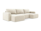 Panoramic convertible sofa in Chenille - light beige - Decohaute BESP97218