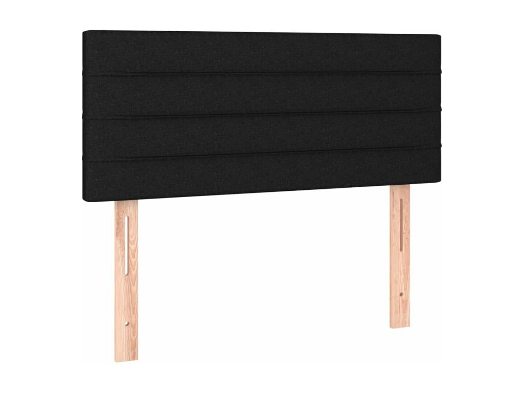 Upholstered bed base and mattress, black, 80x200 cm, fabric DLGX52210