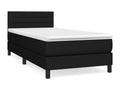 Upholstered bed base and mattress, black, 80x200 cm, fabric DLGX52210