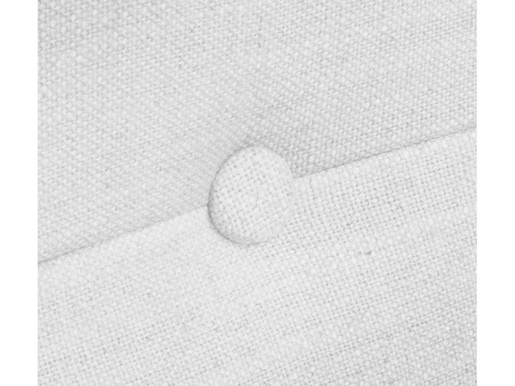 Domopure Natural Linen Headboard with Buttons 95x105cm with Legs for 90cm Beds - White BRVC29031
