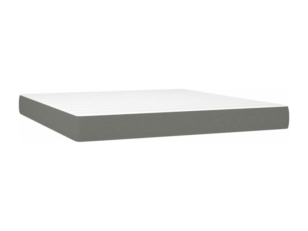 Upholstered bed base and mattress with LED lighting, Dark Grey, 180x200 cm, Fabric SRKS32905