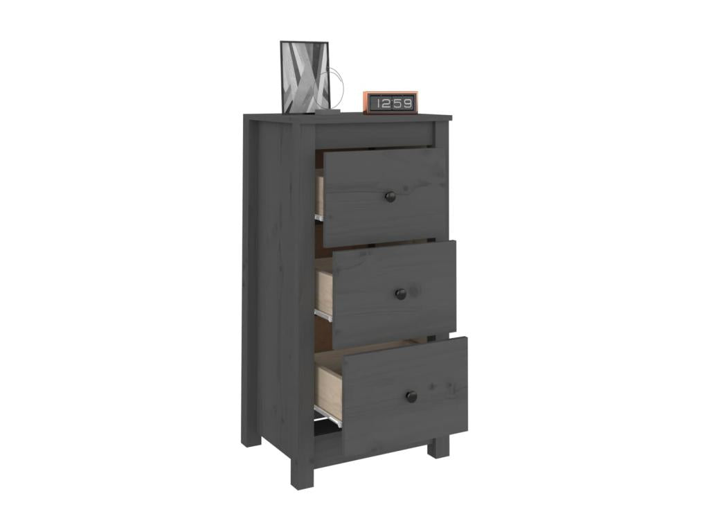 Buffets 2 pcs Gris 40x35x80 cm Bois massif de pin EWEZ83555