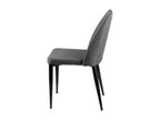 Domopure VJIL12214 Modern Chair in Dark Grey Upholstered Fabric with Black Metal Legs