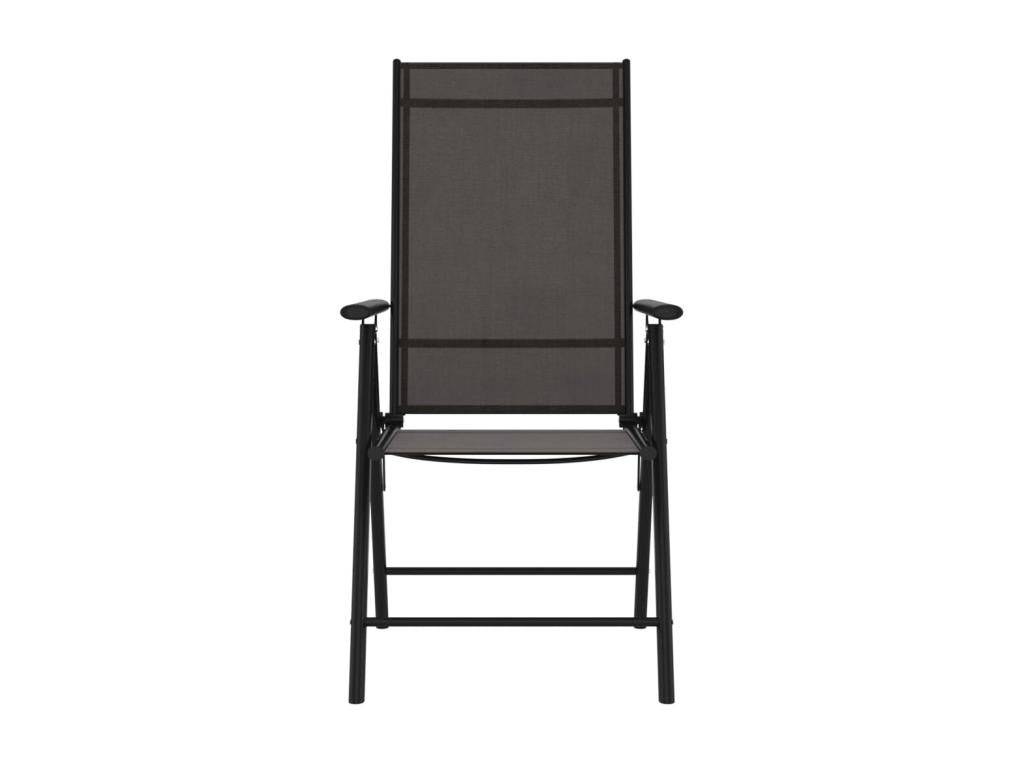 Chaises de jardin pliables 6 pcs Textilène Noir 2 AQVS60423
