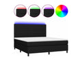 Domopure bed base and mattress with LED lighting, black, 180x200 cm, fabric, PYWV60046