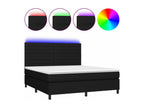Domopure bed base and mattress with LED lighting, black, 180x200 cm, fabric, PYWV60046