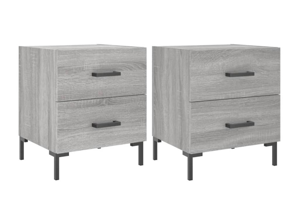 Chicyla bedside tables, 2 pcs, grey, 40x35x47.5 cm, UFHA13931