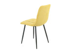Decohaute - Set of 4 Yellow Fabric Chairs with Anthracite Grey Metal Legs WHXO60649
