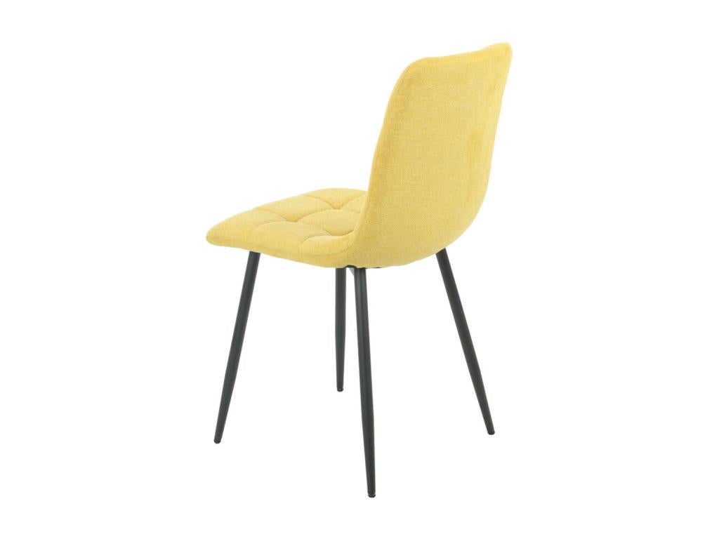 Decohaute - Lot de 4 Chaises Tissu Jaune Pieds Métal Gris Anthracite WHXO60649