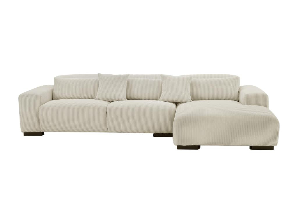 Domopure QBXW86602 Beige Corduroy Right-Hand Corner Sofa