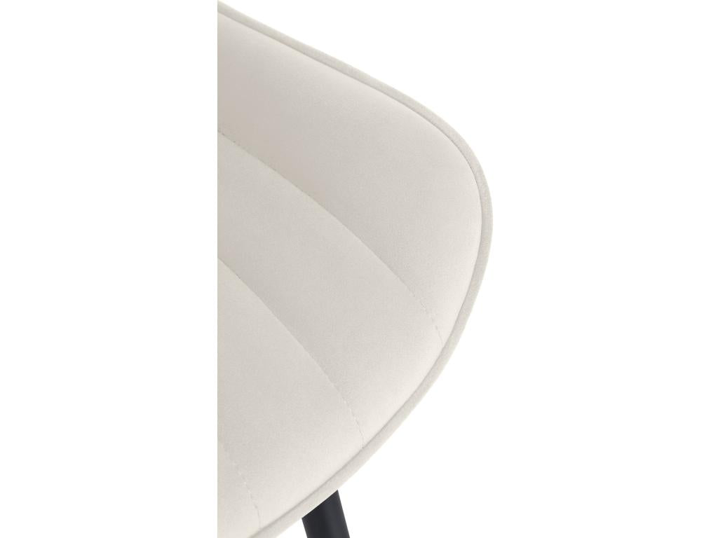 chaise salle à manger - Velours / Métal - Crème - Domopure JAFW35986