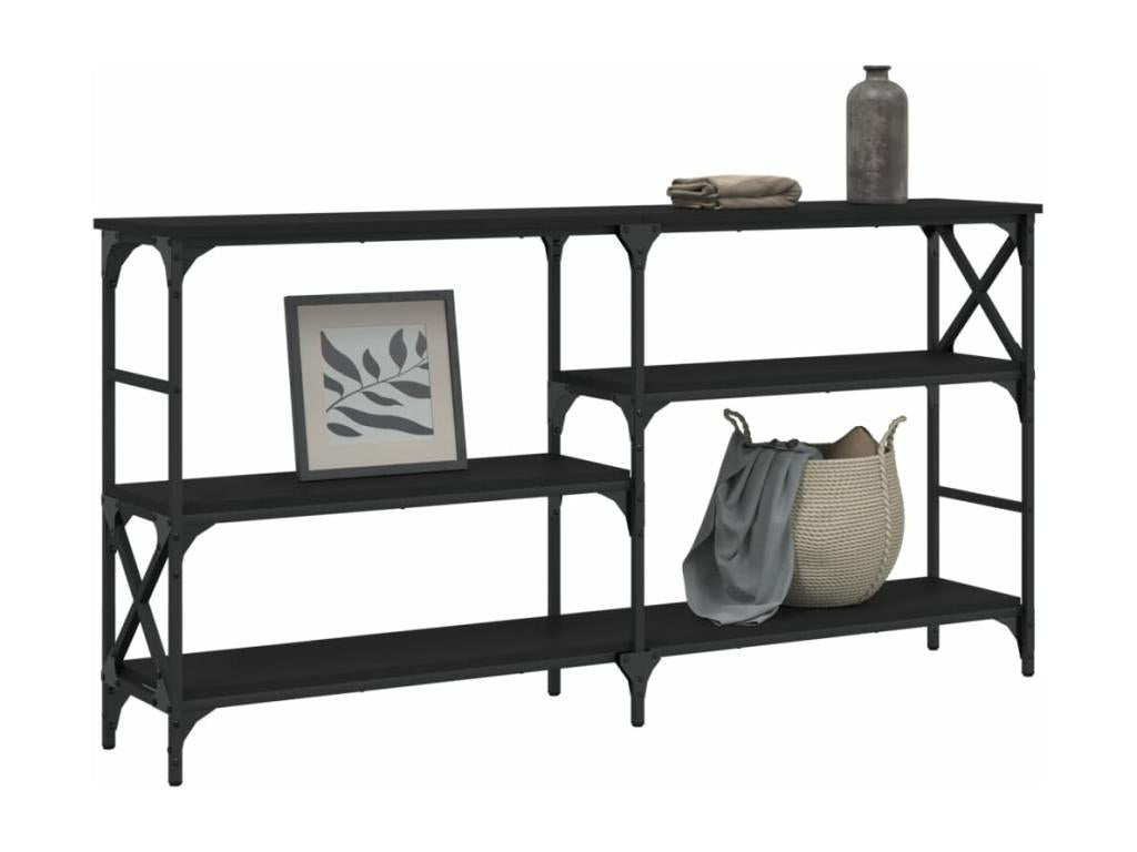 Black console table 150x29x76.5 engineered wood UCOM60478