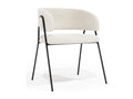 Dining chair - Upholstered in bouclé fabric - Domopure White YRIT30515