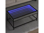 Domopure coffee table with infinity LED, grey, 90x50x41 cm, JYWX34093
