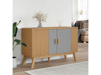 Buffet Decohaute gris et marron 114x43x73.5 cm bois massif de pin BAZY99044