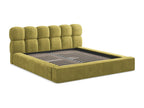 Upholstered bed with storage 180x240 - Chenille - lime green - Domopure GDGO58867