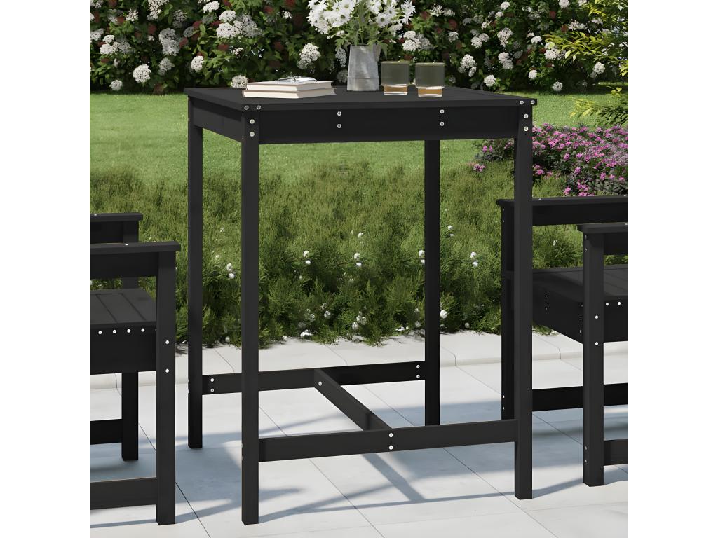 Table de jardin noir 82.5x82.5x110 cm bois massif de pin BBYN81950