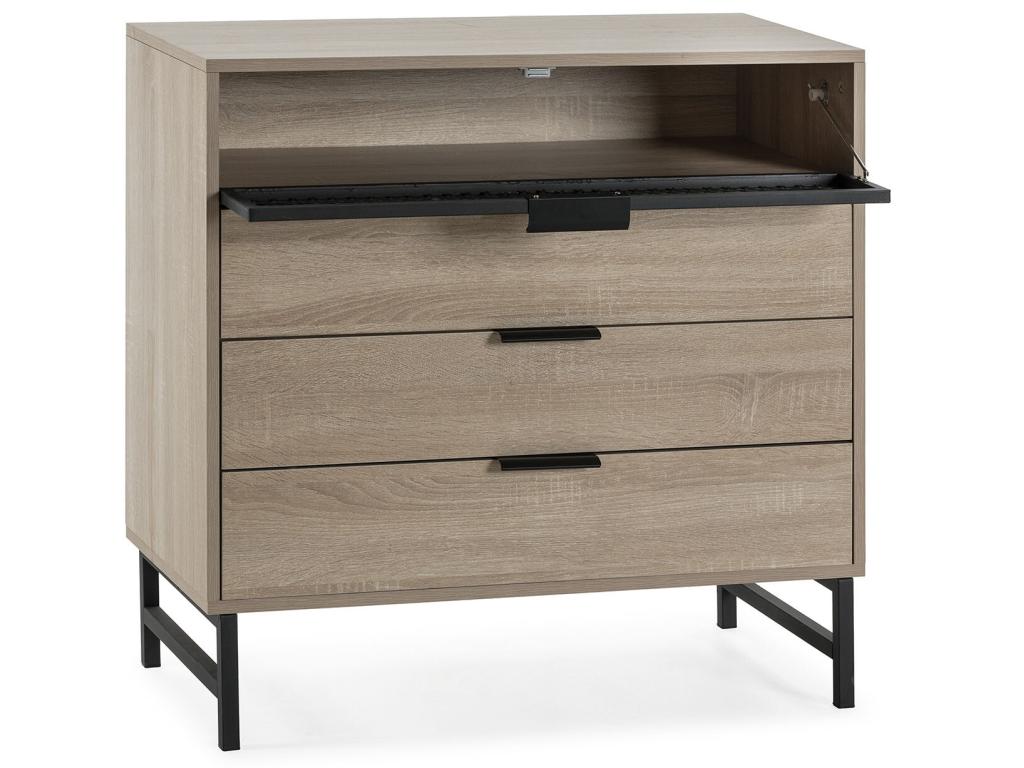 Domopure 3-drawer, 1-door bedside table, wood color NNYL35044