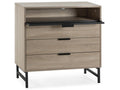 Domopure 3-drawer, 1-door bedside table, wood color NNYL35044