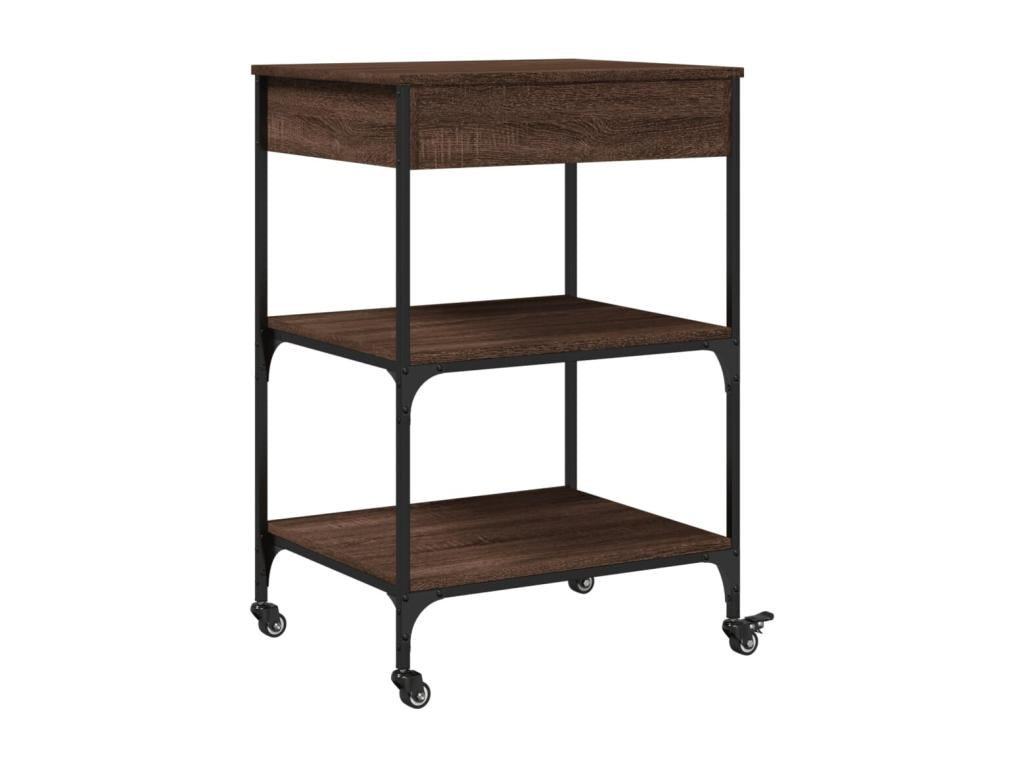 Kitchen trolley, brown oak, 60x48x89.5 cm, engineered wood EAEV31244