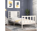 White bed frame and headboard 100x200 cm solid wood RTPC45161