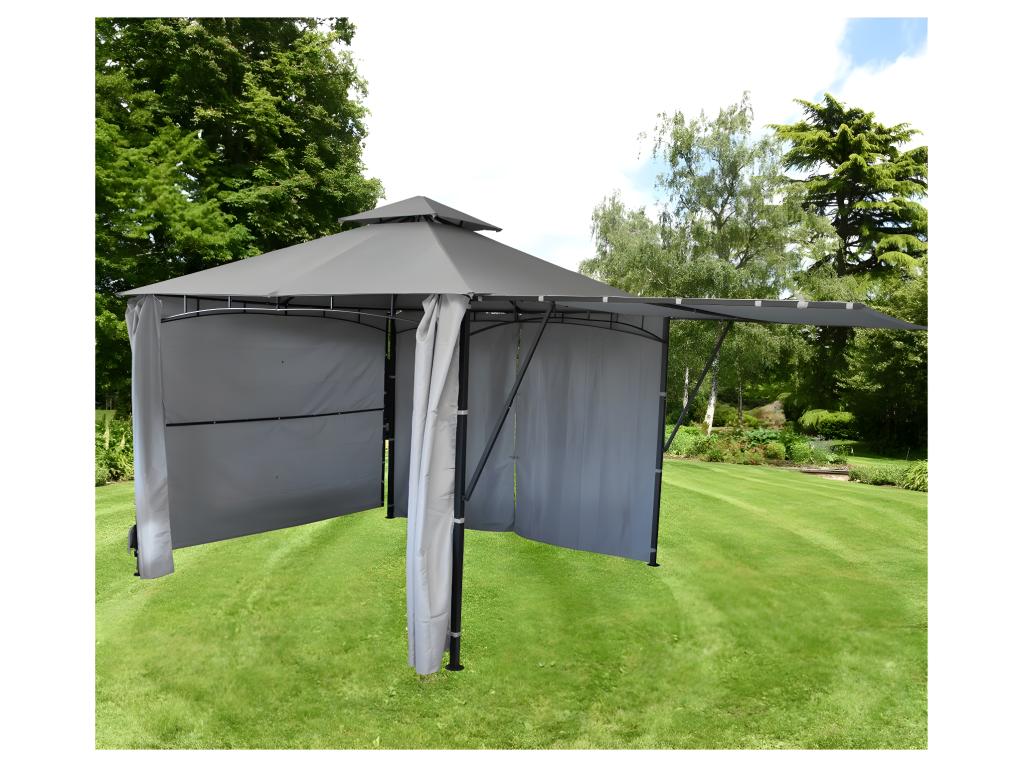 Domopure - 3x3m Gazebo - Steel - Anthracite Grey TBXZ71556