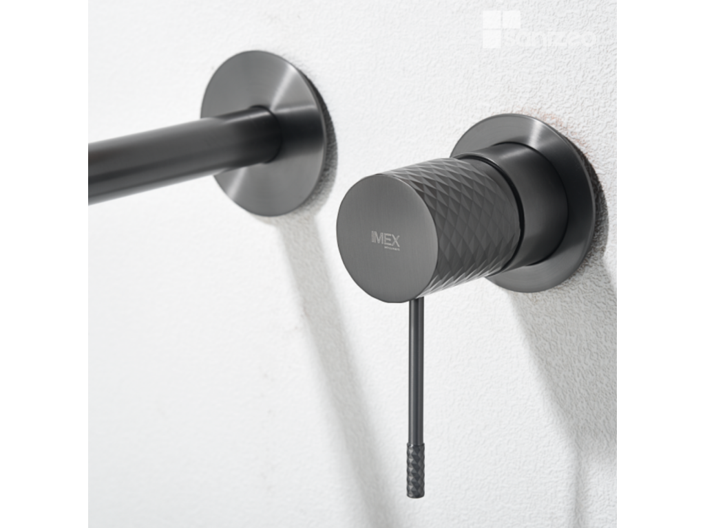 Domopure GLG053/BGM BJWE83219 Concealed Anti-Limescale Basin Mixer Tap, Black Gun Metal