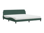 Bed with dark green mattress 200x200 cm velvet GMGG40332