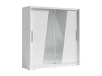 Armoire 2 portes coulissantes avec miroir oblique 205 cm - blanc - Collection Decohaute MXRB43512