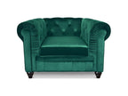 Domopure Velvet Designer Armchair 110cm Green OIWH82086