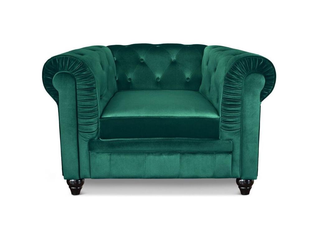 Domopure Velvet Designer Armchair 110cm Green OIWH82086