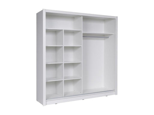 Armoire 2 portes coulissantes avec miroir oblique 205 cm - blanc - Collection Decohaute MXRB43512
