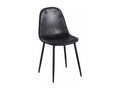 Domopure AYPY18852 Vintage black faux leather chair with black steel legs