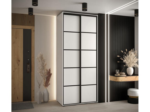 Domopure 4 Sliding Door Wardrobe 235.2/100/45 2 Doors White/White/Black XKGW05794