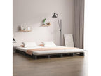 Pallet bed without mattress, grey, 120x200 cm, solid wood, ZWXU41104