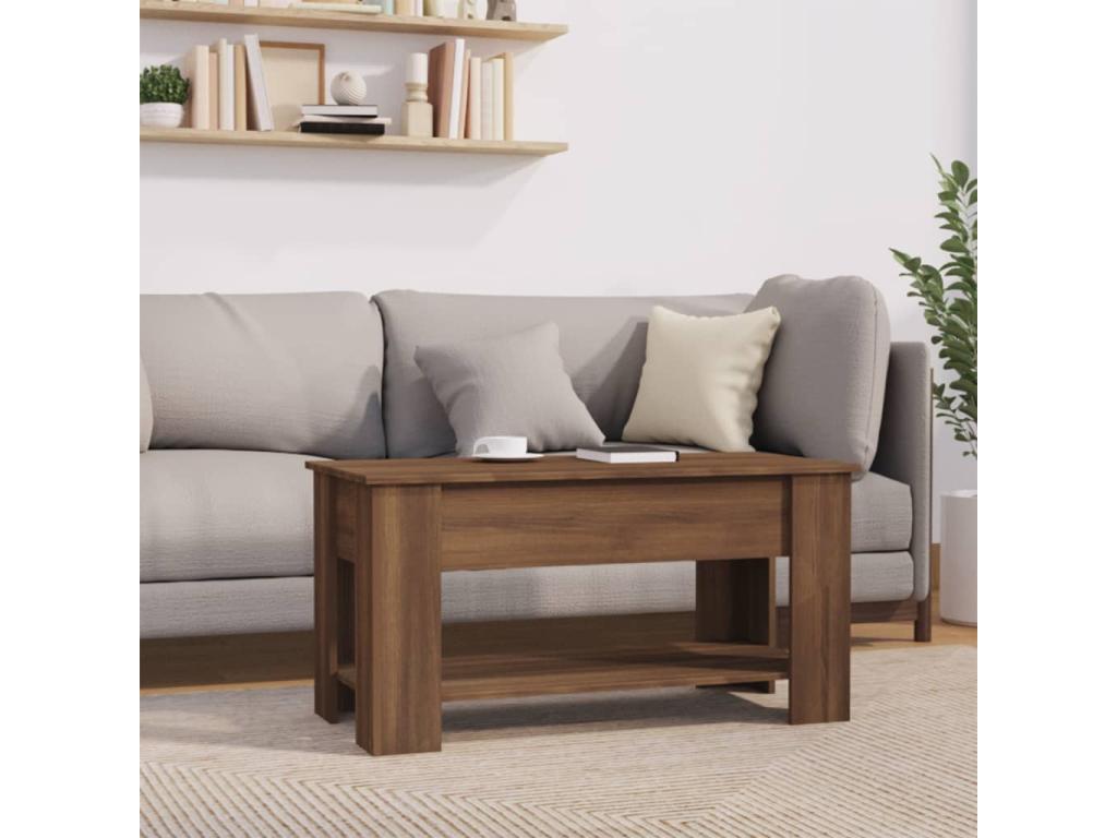 Coffee table, brown oak, 101x49x52 cm, engineered wood, EEGM60784