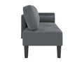 Domopure Premium - Chaise longue with dark grey velvet cushions UOJQ84869