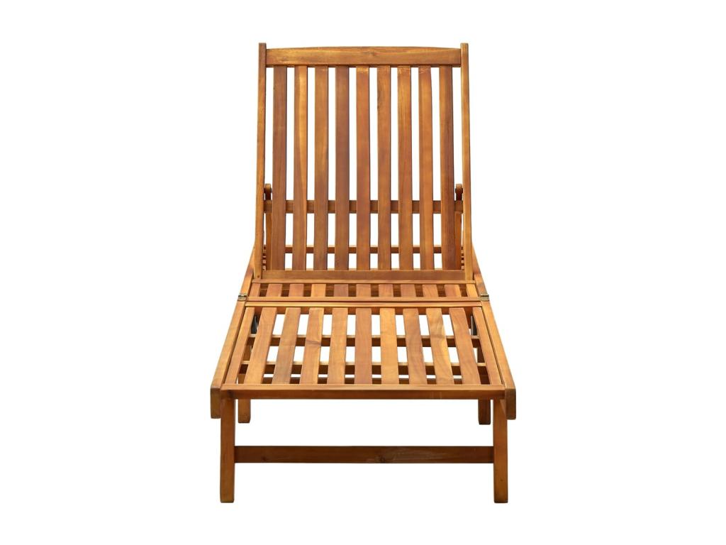 Garden lounge chair with cushion, solid Chicyla wood, BXSL55673