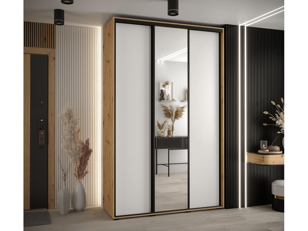 ARMOIRE Decohaute 3 À PORTES COULISSANTES 235.2/160/45 3 portes Decohaute/Blanc/Noir TOYA80363