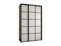 Domopure 4 Sliding Door Wardrobe 235.2/150/45 3 Doors Black/White/Black HGWT70004