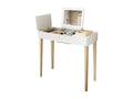 Dressing table with mirror and lamp, white lacquered finish KRWX21770