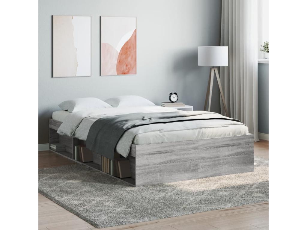 Cadre de lit sans matelas Decohaute gris 120x200 cm MHNK63154