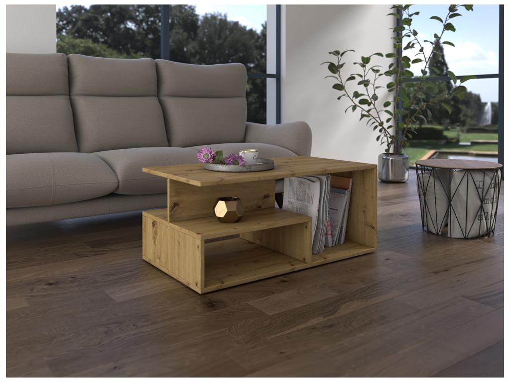 Table basse PRIMO Bois CHÊNE ARTISANAL 90x51x43 JJHL89406