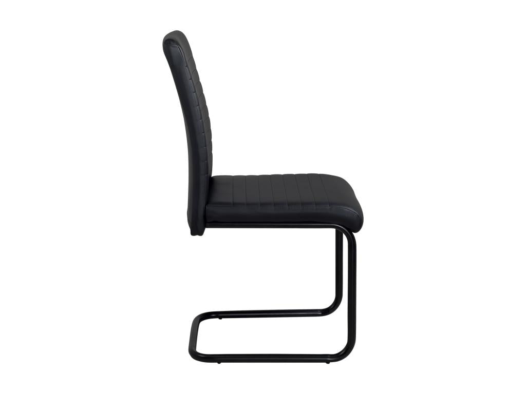 Lot 2 chaises salle à manger design similicuir pieds métal OPUS Noir-i DALA21493