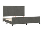 Bed frame with headboard, dark grey, 160x200 cm, velvet, EEGA88939