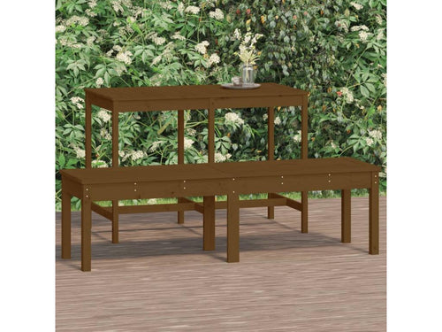 Honey brown 2-seater garden bench 159.5x44x45cm pine wood ETBV88810